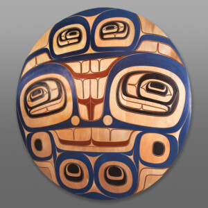 Gwisgwaasgm Gyemgm Aatk - Blue Moon
Clifton Guthrie
Tsimshian
Red cedar, paint
32½” dia. x 1”
Sold