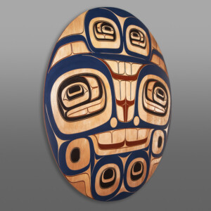 Gwisgwaasgm Gyemgm Aatk - Blue Moon
Clifton Guthrie
Tsimshian
Red cedar, paint
32½” dia. x 1”
Sold