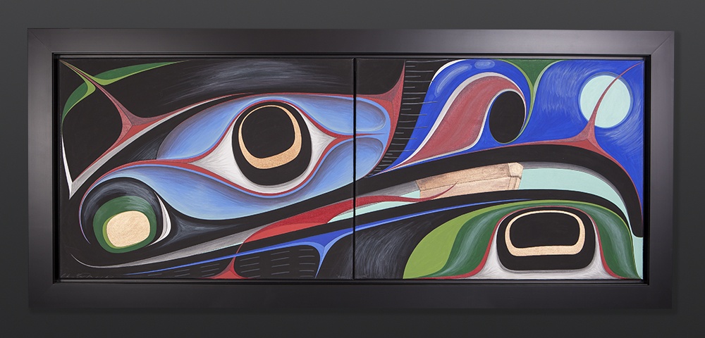 Raven's Wealth
Chazz Mack
Nuxalk
Acrylic on canvas
Framed 53" x 22"
Sold