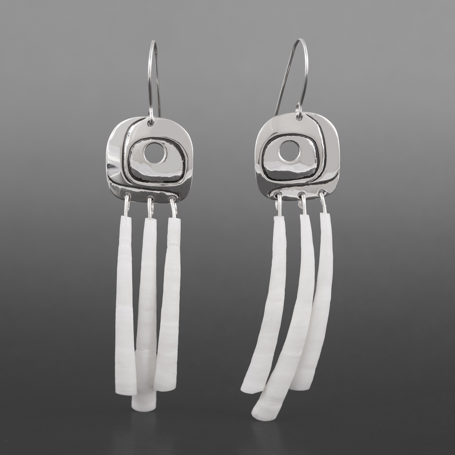 Jellyfish II Earrings
Clinton Work
Silver, dentalia
2" x ¾”
$300
