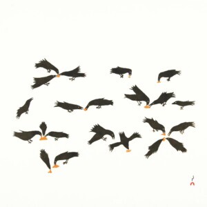 OLOOREAK ETUNGAT
12. Feeding Ravens
Stonecut
Paper: Kizuki Kozo White
Printer: Cee Pootoogook
48.5 x 61.5 cm
19” x 24 ¼”
$ 500
$400
$375