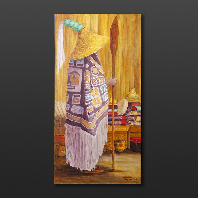 Potlatch Jean Taylor Tlingit Original painting – acrylic on canvas 18” x 36” $1780