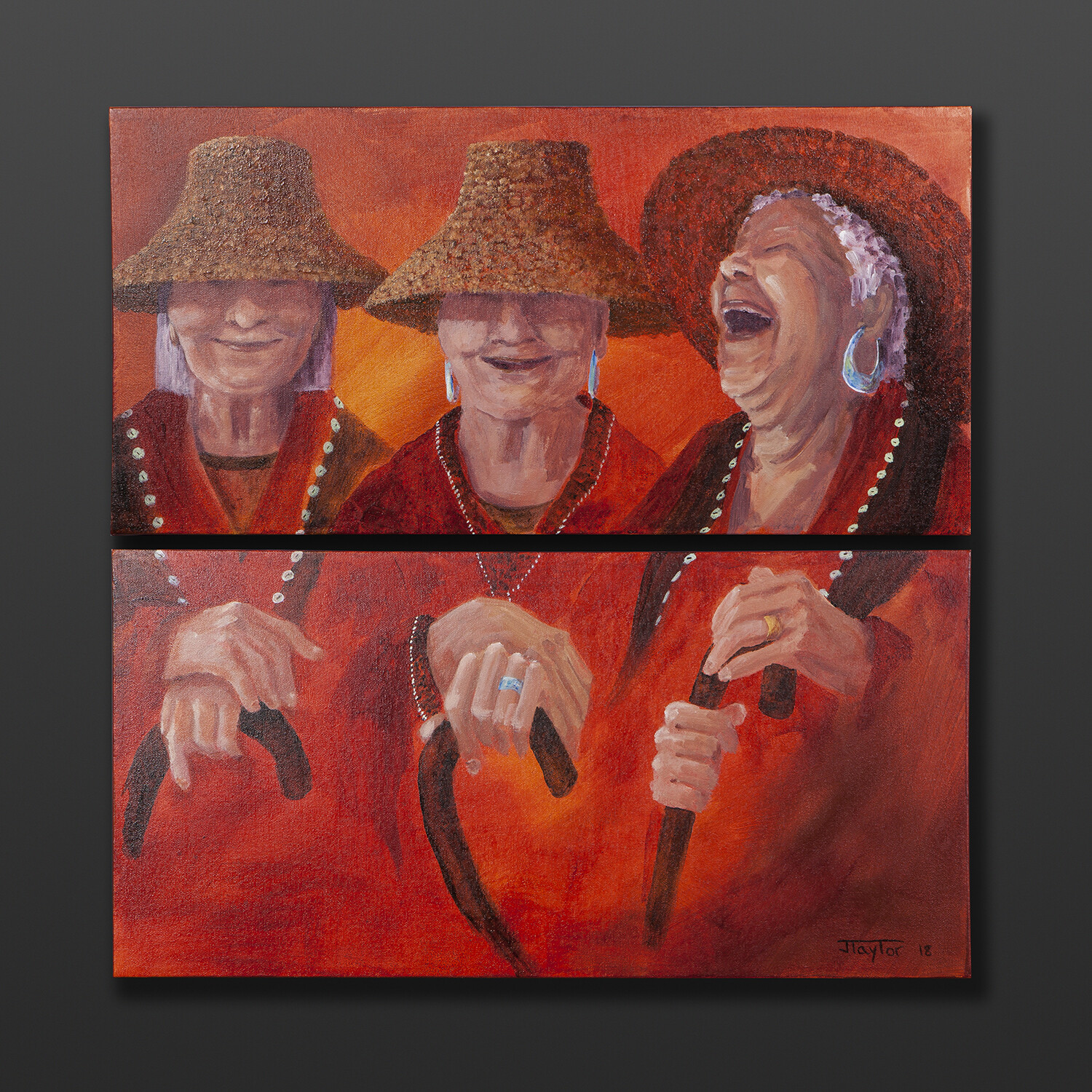 Good Times Jean Taylor Tlingit Original painting – acrylic on canvas 24” x 24” $1440