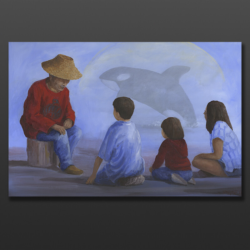 A Story of Ke’et Jean Taylor Tlingit Original painting – acrylic on canvas 24” x 36” $2160