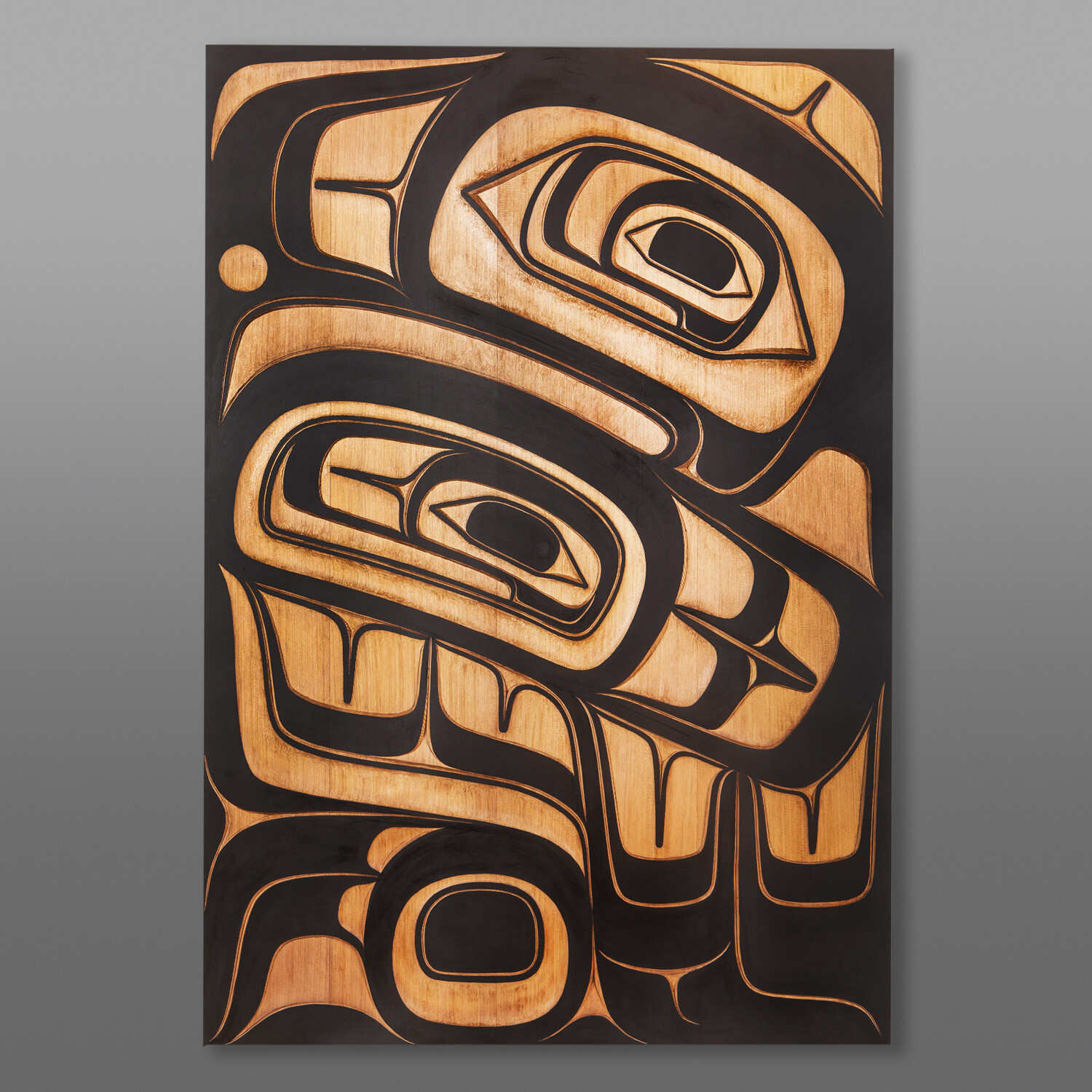 Guud Ewaans - Big Eagle
Ernest Swanson
Haida
Red cedar, paint
48” x 33” x 3¾
$9500