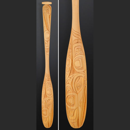 Erich Glendale Kwakwaka'wakw Hummingbirds paddle Yellow cedar 62 x 6 $2800