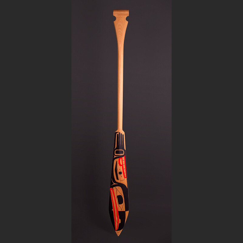 Raven Paddle Bill Bedard Haida Red Cedar, Paint 60” x 5 ½” 1 ½”