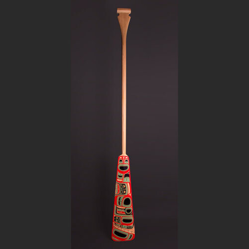 Steersmans Paddle Cori Savard Haida Red Cedar, Paint 75” x 8” x 1 ¾”