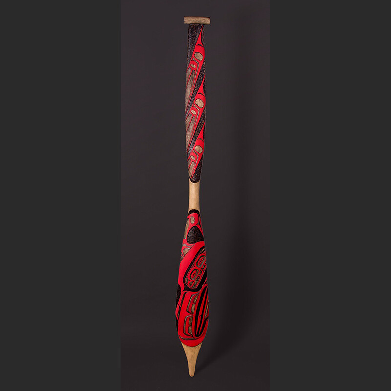 Thunderbird Paddle James Madison Tlingit/Salish Yellow Cedar, Paint, Wax 60” x 6” x 1 ½”