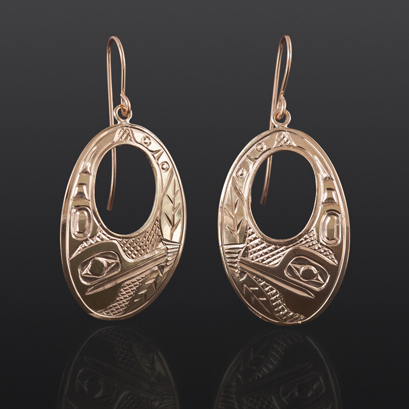 Hummingbird Earrings Bill Bedard Haida 14k gold $995